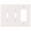 Leviton White 3-Gang 2-Toggle/1-Decorator/Rocker Wall Plate (1-Pack) - 202059834