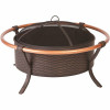 Hampton Bay Copper Rail 37 In. Round Steel Fire Pit In Brushed Bronze