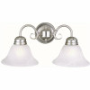 Design House Millbridge 2-Light Satin Nickel Sconce With Alabaster Glass Shade