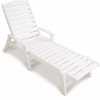 Trex Outdoor Furniture Yacht Club Classic White Plastic Outdoor Patio Stackable Chaise Lounge Chair