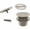 Westbrass 1-1/2 In. Mpsm Coarse Thread Tip-Toe Bathtub Drain Plug With Floating Faceplate In Satin Nickel