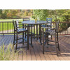 Trex Outdoor Furniture Monterey Bay Charcoal Black 5-Piece Plastic Outdoor Patio Bar Height Dining Set