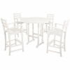 Trex Outdoor Furniture Monterey Bay Classic White 5-Piece Plastic Outdoor Patio Bar Height Dining Set