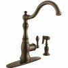 Kingston Brass Victorian Single-Handle Standard Kitchen Faucet With Side Sprayer In Oil Rubbed Bronze