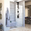 Dreamline Linea 34 In. X 72 In. Semi-Frameless Fixed Shower Screen In Brushed Nickel Without Handle