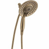 Delta In2Ition Two-In-One 5-Spray 6.8 In. Dual Wall Mount Fixed And Handheld Shower Head In Champagne Bronze