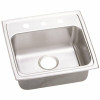 Elkay Lustertone Drop-In Stainless Steel 19 In. 3-Hole Single Bowl Ada Compliant Kitchen Sink With 5.5 In. Bowl
