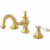 Kingston Brass Country Lever 8 In. Widespread 2-Handle High-Arc Bathroom Faucet In Polished Brass