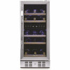 Newair Dual Zone 29-Bottle Built-In Compressor Wine Cooler Fridge Quiet Operation And Beech Wood Shelves, Stainless Steel