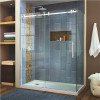 Dreamline Enigma Air 60-3/8 In. X 76 In. Frameless Corner Sliding Shower Door In Brushed Stainless Steel With Handle