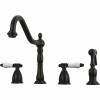 Kingston Brass Victorian Porcelain 2-Handle Standard Kitchen Faucet With Side Sprayer In Oil Rubbed Bronze