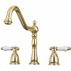 Kingston Brass Victorian Porcelain 2-Handle Standard Kitchen Faucet In Polished Brass
