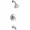 Forte Sculpted 1-Handle 1-Spray 2.5 Gpm Tub And Shower Faucet With Slipfit Spout In Polished Chrome (Valve Not Included)
