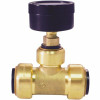 Tectite 3/4 In. X 3/4 In. X 1/2 In. Brass Push-To-Connect Tee With Pressure Gauge (0 To 200 Psi)