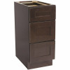 Design House Brookings Plywood Ready To Assemble Shaker 12X34.5X24 In. 3-Drawer Base Kitchen Cabinet In Espresso