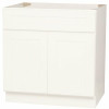 Design House Brookings Solid Wood Ready to Assemble Shaker 33 x 34.5 x 24 in. 2-Door Base Kitchen Cabinet Sink in White