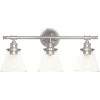 Globe Electric Parker 3-Light Chrome Vanity Light With Clear Glass Shades And Bath Set (5-Piece)