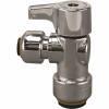 Tectite 1/2 In. Chrome-Plated Brass Push-To-Connect X 1/4 In. Push-To-Connect Quarter-Turn Angle Stop Valve
