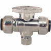 Tectite 1/2 In. Chrome-Plated Brass Push-To-Connect X 1/2 In. Push-To-Connect X 3/8 In. Compression Stop Tee Valve