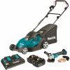 Makita 17 In. 18-Volt X2 (36-Volt) Lxt Lithium-Ion Battery Cordless Walk Behind Lawn Push Mower Kit Brushless Angle Grinder