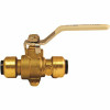 Tectite 1/2 In. Brass Push Ball Valve With Flange And Drain