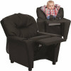 Flash Furniture Contemporary Black Leather Kids Recliner With Cup Holder