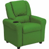 Flash Furniture Contemporary Green Vinyl Kids Recliner With Cup Holder And Headrest