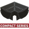 U.S. Trench Drain Compact Series 90 Deg. Corner For 3.2 In. D Trench And Channel Drain Systems W/Black Grate