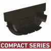 U.S. Trench Drain Compact Series End Cap For 3.2 In. Trench And Channel Drain Systems W/ Black Grate