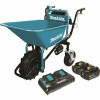 Makita 18-Volt X2 Lxt Lithium-Ion Brushless Cordless Power-Assisted Wheelbarrow With Two 5.0 Ah Batteries And Charger