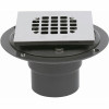 Oatey 3 In. Round Black Pvc Shower Drain With 4-3/16 In. Square Stainless Steel Drain Cover