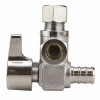Apollo 1/2 In. Chrome-Plated Brass Pex Barb X 3/8 In. Compression Dual Outlet Quarter-Turn Angle Stop Valve