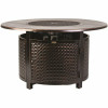 Fire Sense Leeward 44 In. X 24 In. Round Aluminum Propane Fire Pit Table In Antique Bronze With Vinyl Cover