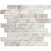 Msi Blocki Blanco 12.2 In. X 11.61 In. X 8 Mm Glass Stone Mesh-Mounted Mosaic Tile (9.8 Sq. Ft. / Case)