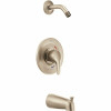 Baystone Lever 1-Handle Wall Mount Tub Shower Trim Kit In Brushed Nickel Valve And Showerhead Not Included