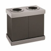 Alpine Industries 28 Gal. Black Plastic 2-Compartment Indoor Trash Can And Recycling Bin