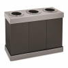 Alpine Industries 28 Gal. Black Corrugated Plastic 3-Compartment Indoor Trash Can And Recycling Bin