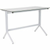 Flash Furniture 43.3 In. Rectangular White Computer Desks With Glass Top