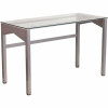 Carnegy Avenue 47.3 In. Rectangular Clear/Silver Writing Desks With Glass Top