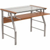 Carnegy Avenue 39.4 In. Rectangular Clear/Silver Computer Desks With Keyboard Tray