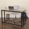 Carnegy Avenue 47.3 In. Rectangular Clear/Black Writing Desks With Glass Top
