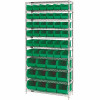 Quantum Storage Systems Giant Open Hopper 36 In. X 14 In. X 74 In. Wire Chrome Heavy Duty 10-Tier Industrial Shelving Unit - 308241545