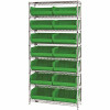 Quantum Storage Systems Giant Open Hopper 36 In. X 14 In. X 74 In. Wire Chrome Heavy Duty 8-Tier Industrial Shelving Unit - 308241550