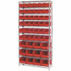 Quantum Storage Systems Giant Open Hopper 36 In. X 14 In. X 74 In. Wire Chrome Heavy Duty 10-Tier Industrial Shelving Unit - 308241563