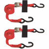 Snap-Loc 8 Ft. X 1 In. S-Hook Cam Strap With Hook And Loop Storage Fastener In Red (2-Pack)