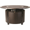 Fire Sense Walkers 44 In. X 24 In. Round Aluminum Propane Fire Pit Table In Antique Bronze