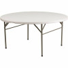 60.5 In. Granite White Plastic Tabletop Metal Frame Folding Table