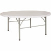 71 In. Granite White Plastic Tabletop Metal Frame Folding Table - 308685742