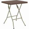 23.5 In. Brown Plastic Tabletop Metal Frame Folding Table