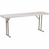72 In. Granite White Plastic Tabletop Metal Frame Folding Table - 308685747